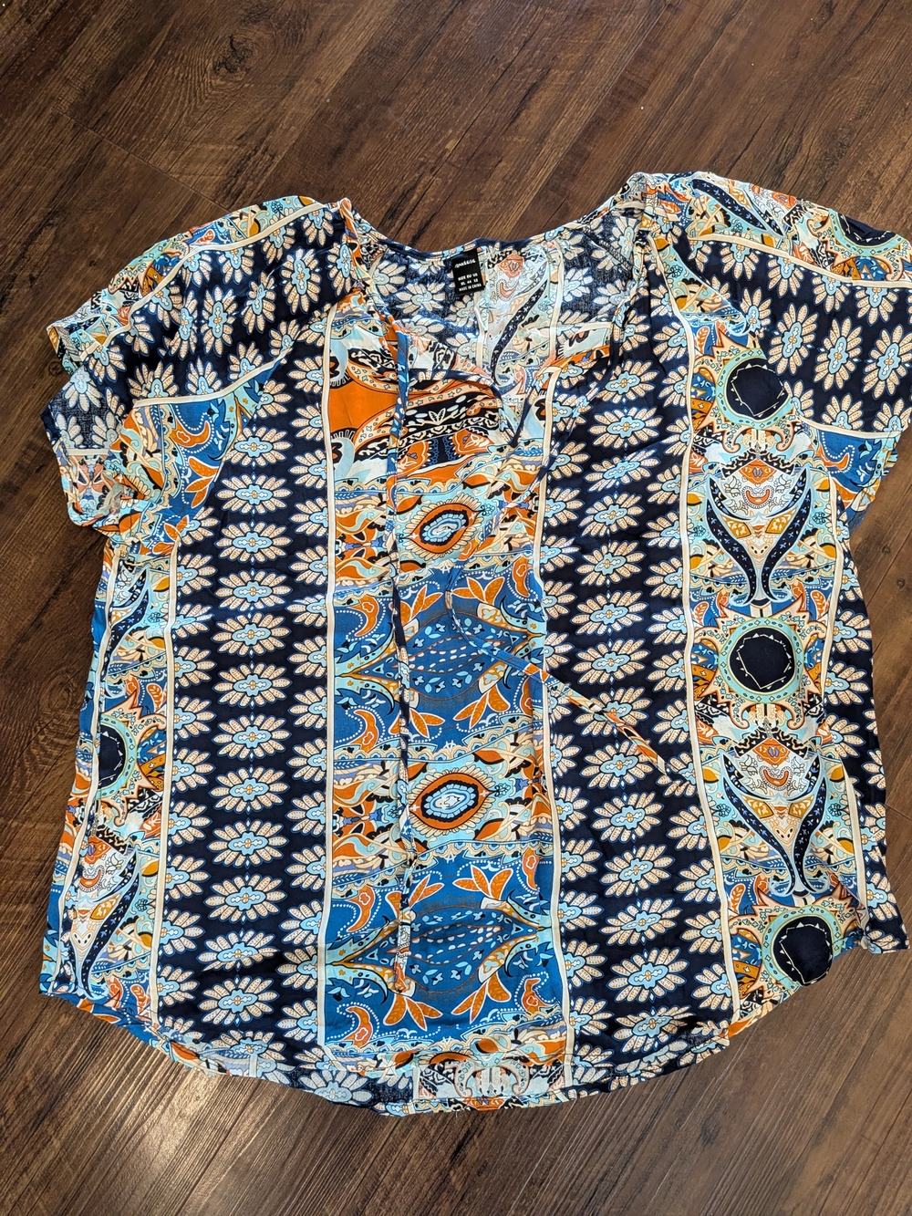 Boho Short-Sleeve  Navy/Orange